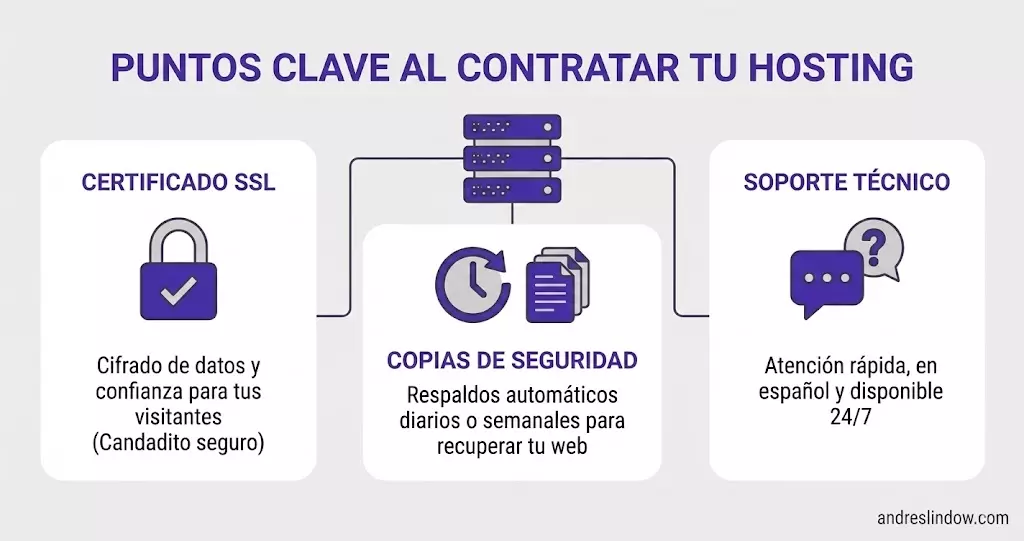 Puntos clave al contratar hosting